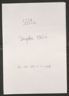 Turčić, Dragutin, 30.1.1905. Policijski karton