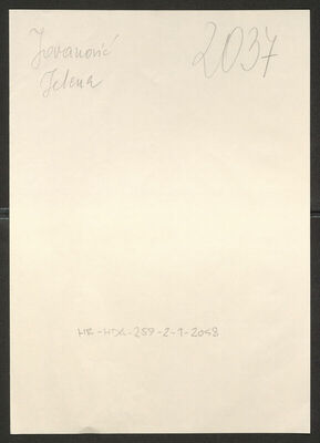 Jovanović, Jelena, 11.5.1911. Policijski karton