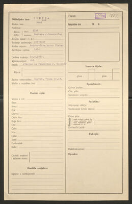 Sudina, Dominik, 10.5.1877. Policijski karton