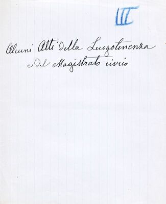 Alcuni Atti della Luogotenenza e del Magistrato civico... = Nekoliko odluka Namjesništva i Gradske uprave