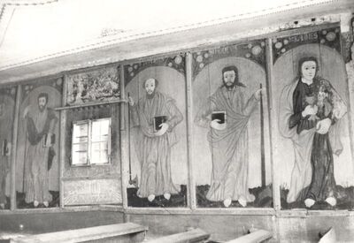 Draganić (Goljak Draganićki) - Kapela sv. Trojstva, slike apostola i mučenika na dasci