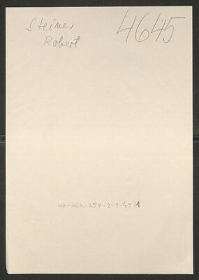 Steiner, Robert, 18.3.1880. Policijski karton