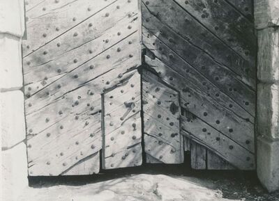 Ozalj - Stari grad, ulazna kula, detalj vrata