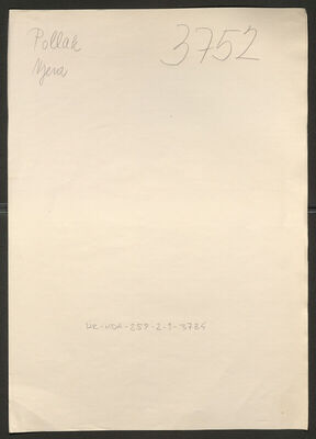 Pollak, Vjera, 25.2.1905. Policijski karton