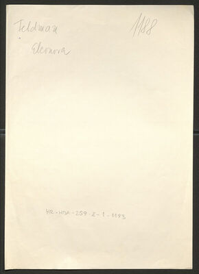 Feldman, Eleonora, 18.1.1923. Policijski karton