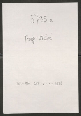 Uršić, Franjo, 7.3.1898. Policijski karton