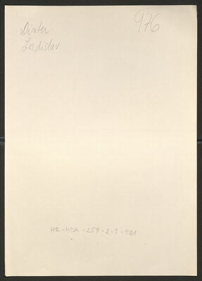 Dinter, Ladislav, 1920. Policijski karton