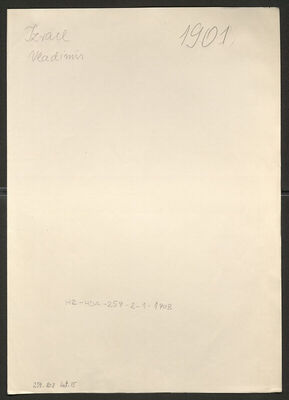 Izrael, Vladimir, 20.10.1925. Policijski karton