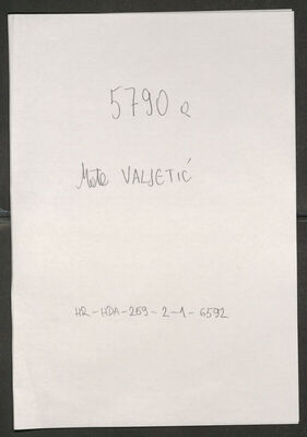 Valjetić, Mate, 12.3.1897. Policijski karton