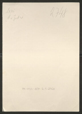 Levi, Juda, 23.11.1903. Policijski karton