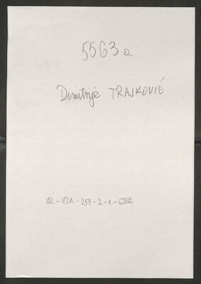 Trajković, Dimitrije, 17.10.1898. Policijski karton