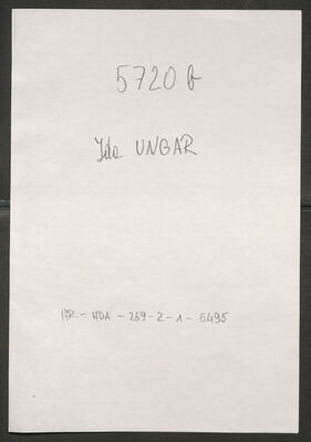 Ungar, Ida, 4.9.1882. Policijski karton