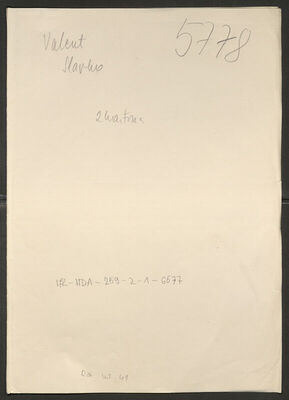 Valent, Slavko, 17.6.1910. Policijski karton