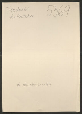 Teodosić, Branko. Policijski karton