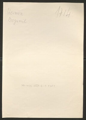 Herman, Bogumil, 1896. Policijski karton