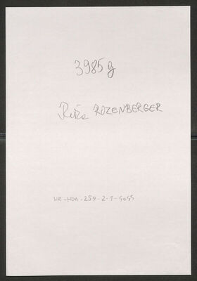 Rozenberger, Ruža rođ. Müller, 17.2.1900. Policijski karton