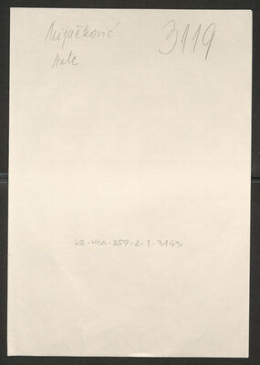 Mijačković, Ante, 1908. Policijski karton