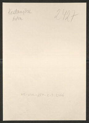 Kostanjšek, Anton, 8.9.1901. Policijski karton