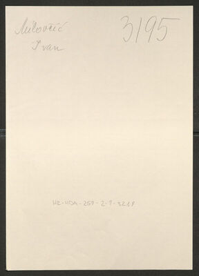 Milovčić, Ivan, 4.9.1894. Policijski karton