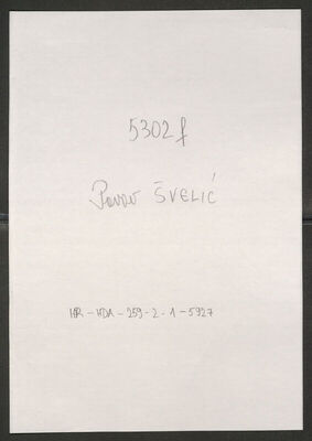 Švelić, Pavao, 21.11.1909. Policijski karton