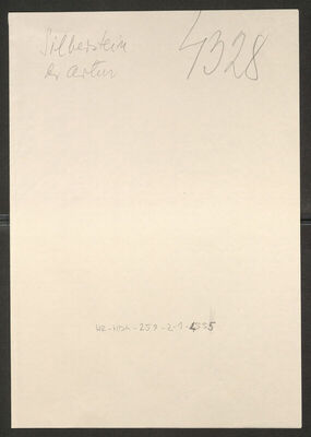 Silberstein, Artur, 1880. Policijski karton