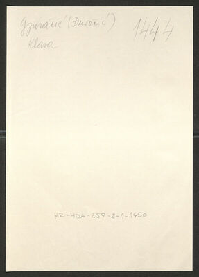 Gjurašić, Klara, 25.7.1914. Policijski karton