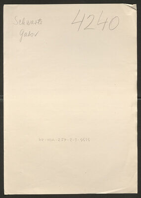 Schwartz, Gabor, 1878. Policijski karton