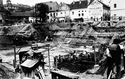 Zagreb (Dolac) - Izgradnja tržnice, odvoz zemlje