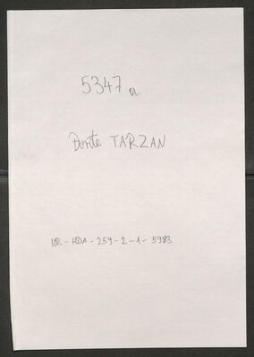 Tarzan, Đorđe, 6.11.1913. Policijski karton