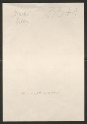 Nikolić, Milan, 12.7.1882. Policijski karton