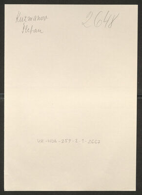 Kuzmanov, Štefan, 27.2.1903. Policijski karton