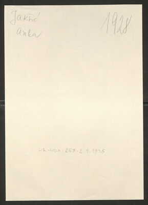 Jakšić, Anka, 1907. Policijski karton