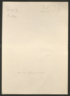 Paroški, Milan, 1909. Policijski karton