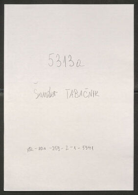 Tabačnik, Šandor, 2.2.1878. Policijski karton