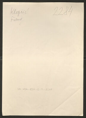 Klopčić, Frano, 25.10.1903. Policijski karton