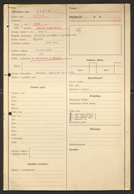 Pleše, Ivan, 24.3.1907. Policijski karton