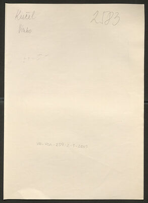 Kučel, Vinko, 1907. Policijski karton