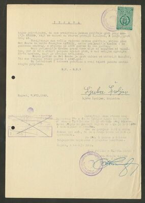 Dokumentacija o grobu Krežma na Mirogoju: izjava Ljube Špoljar, dopis uprave groblja i pismo Franjice Katušić Većeslavu Zrncu