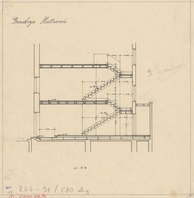 Meštrovićev atelijer (Ivan Meštrović), presjek stubišta