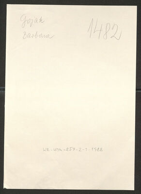 Gojak, Barbara, 1.5.1918. Policijski karton