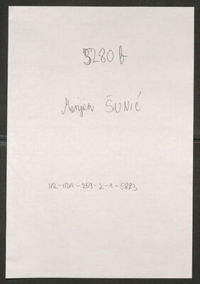 Šunić, Marijan, 8.12.1899. Policijski karton