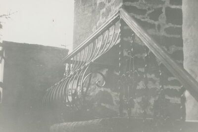 Trakošćan - dvorac, pročelje, ograda vanjskog stubišta