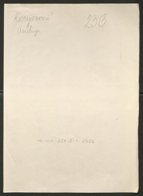 Kocijanović, Andrija, 1901. Policijski karton