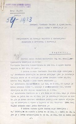 Vladimir Tkalčić i Gjuro Szabo, Martin Pilar, putni računi