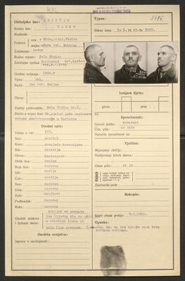 Stišćak, Marko, 1894. Policijski karton