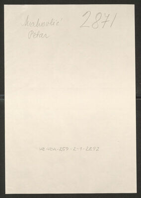 Mahovlić, Petar, 26.6.1897. Policijski karton