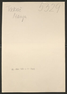 Takač, Marija, udova, 22.2.1901. Policijski karton