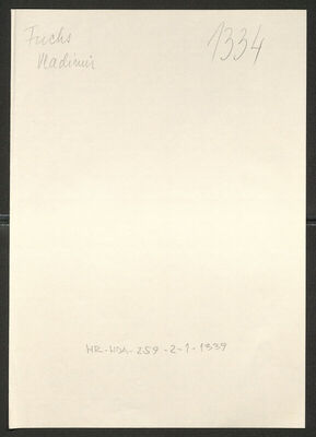 Fuchs, Vladimir, 28.9.1901. Policijski karton