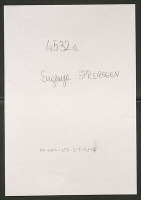 Spreiregen, Eugenija, 21.8.1899. Policijski karton