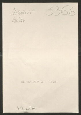 Nikošević, Dušan, 1910. Policijski karton